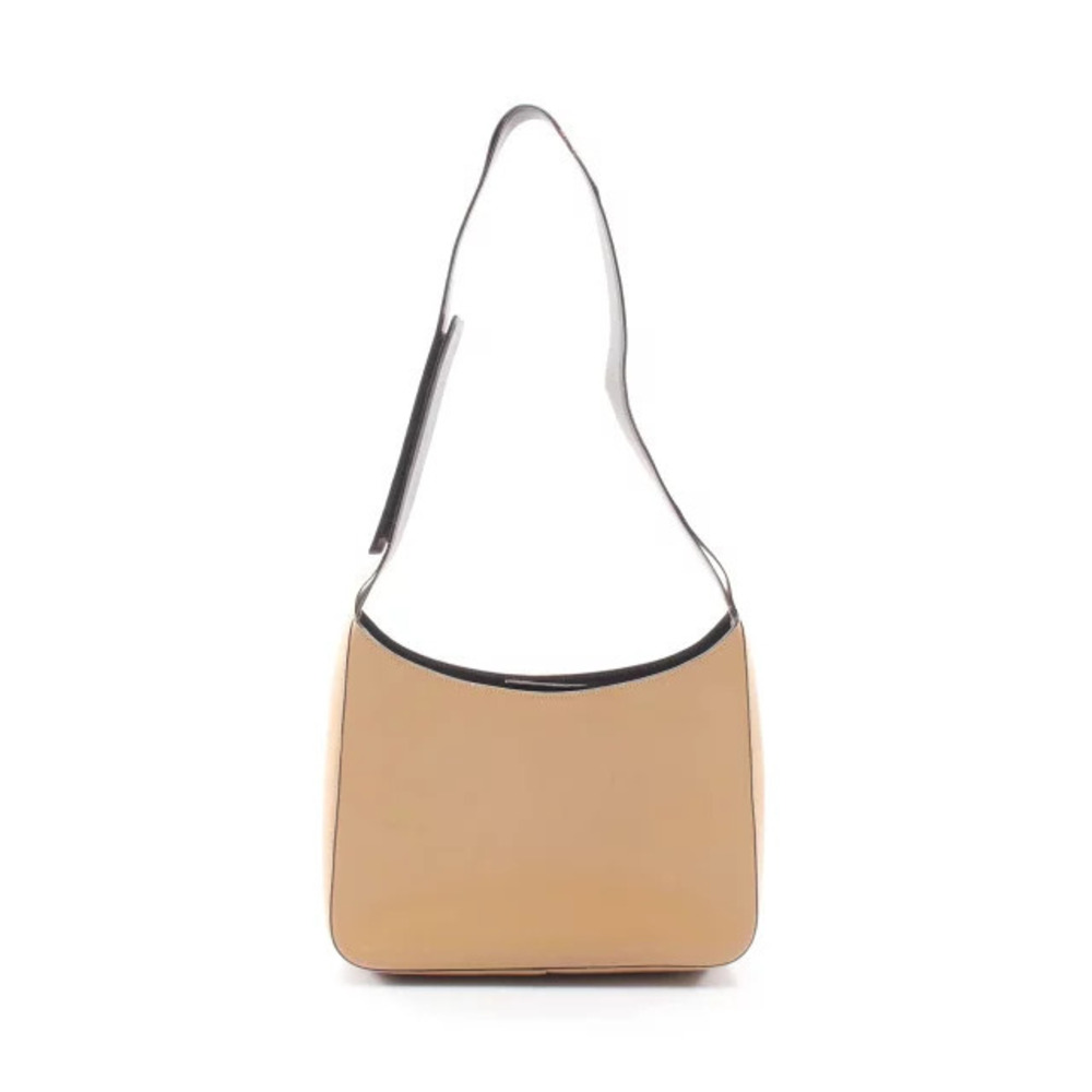 Prada Strap Shoulder Bag Leather Beige Cream